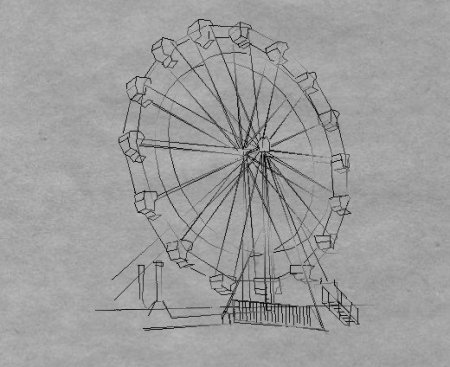Колесо обозрения карандашом