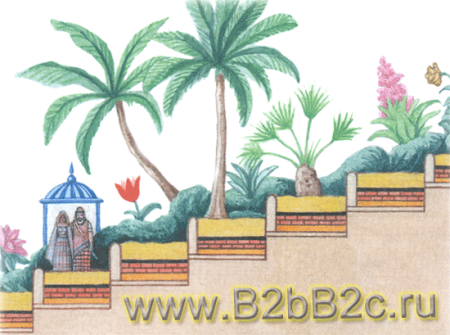 Рисунок висячих садов Семирамиды