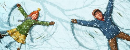 Снежный ангел на снегу арт