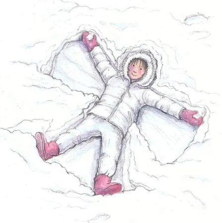 Снежный ангел на снегу