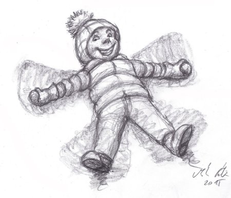 Рисуем снежного ангела