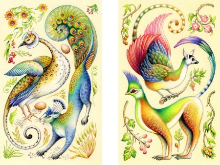 Орнаментальная композиция сказочные птицы