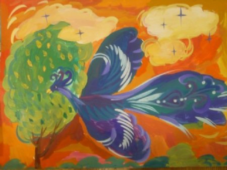 Рисование с детьми Сказочная птица