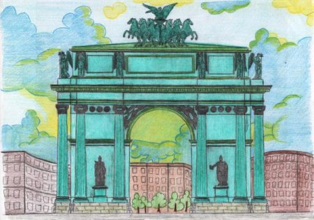 Нарвские ворота в Санкт-Петербурге вектор