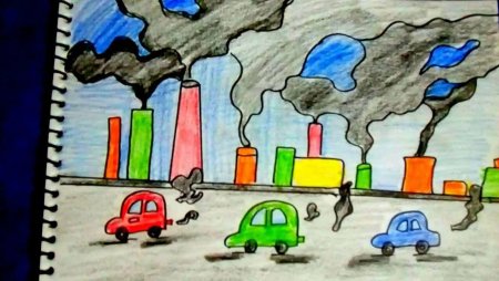 Загрязненный воздух рисунок