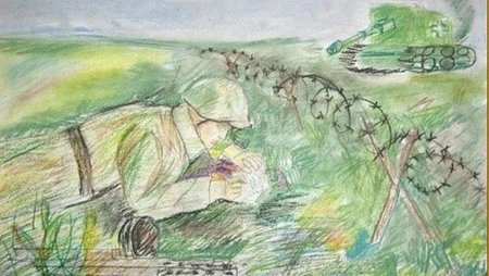 Пейзаж на военную тему легкий