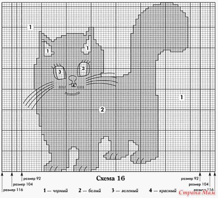 Схемы котов для вязания спицами