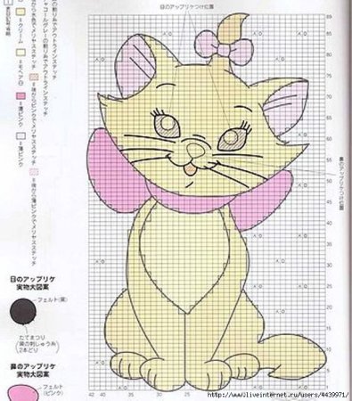 Аппликация схема для вязания спицами