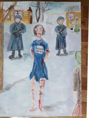 Зоя Космодемьянская рисунок