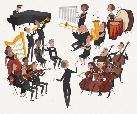 Оркестр иллюстрация