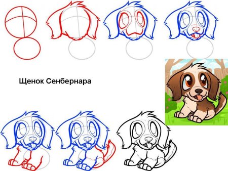 Рисование щенок