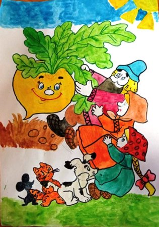 Рисование красками любимый сказочный герой