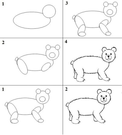 Схемы рисования диких животных