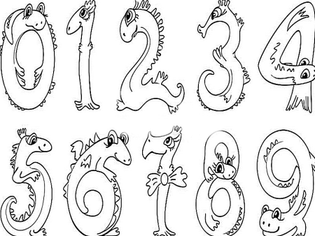 Смешные цифры для раскрашивания