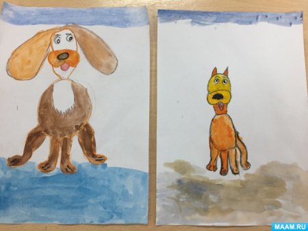 Рисование щенок в старшей группе