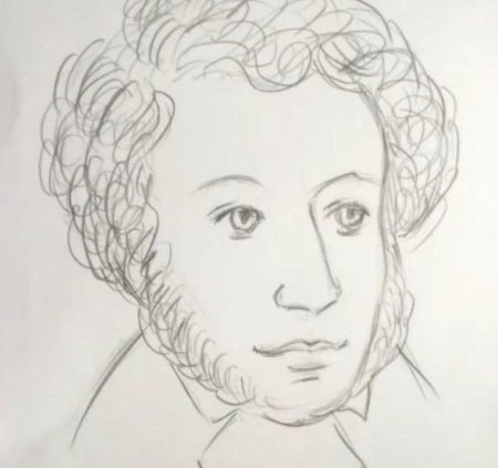 Александр Сергеевич Пушкин рисунок карандашом