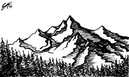 Горы рисунок