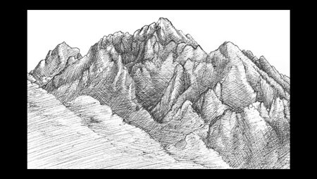 Горы карандашом