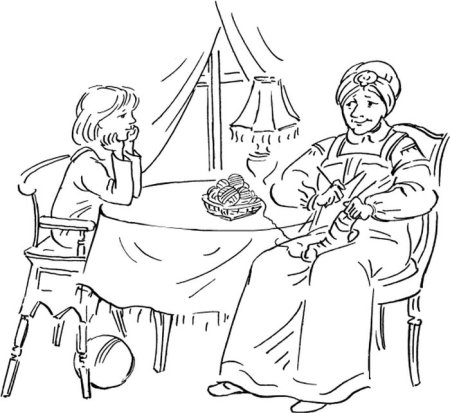 Мать у колыбели раскраска