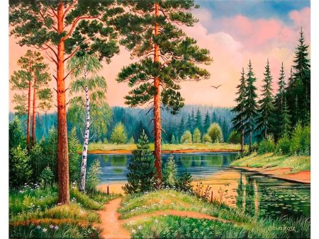 Лесная речка, Ручеек , пейзаж картина