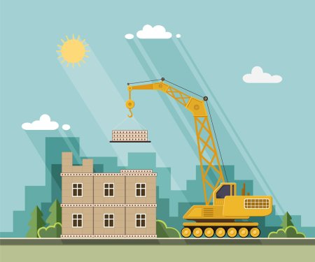 Стройка домов мультяшная