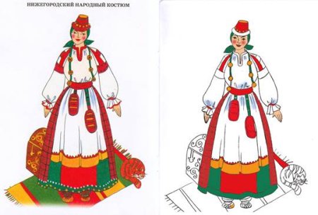 Рисование русского народного костюма