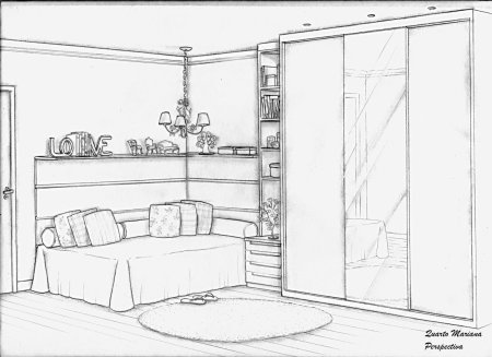 Раскраска интерьер комнаты