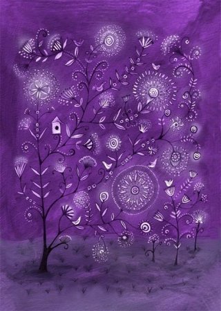 Иллюстрации фиолетового цвета