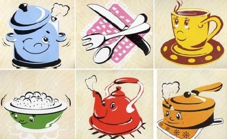 Картины для детей кухонная посуда