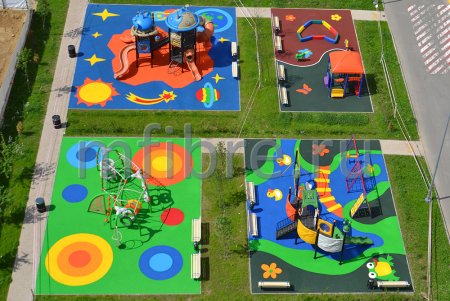 Резиновое покрытие для детских площадок вид сверху