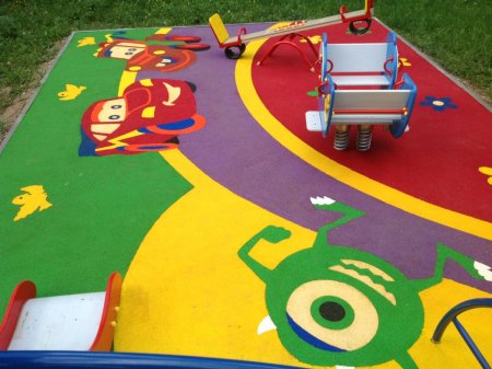 Резиновое покрытие для детских площадок вид сверху