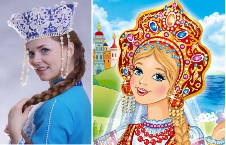 Девушка в кокошнике рисунок