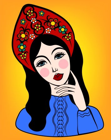 Лицо девушки в кокошнике