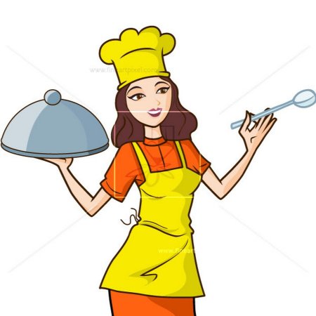 Повар женщина мультяшный