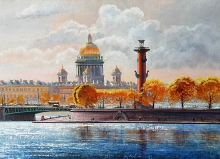 Осенний Санкт Петербург стрелка Васильевского острова