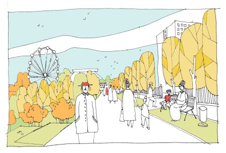 Фонтан дружбы народов на ВДНХ рисунок