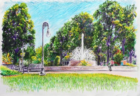 Набережная реки Дон Ростов-на-Дону рисунок