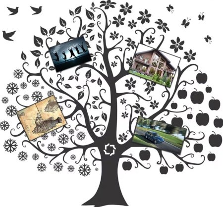 Волшебное дерево на белом фоне