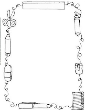 Рамка для текста детская черно-белая