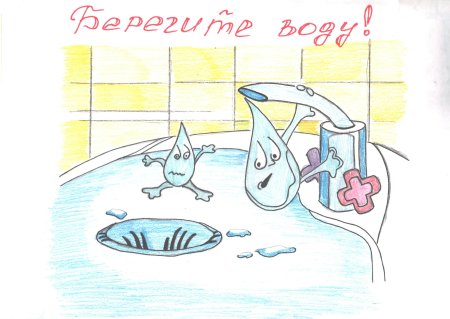 Рисунок на тему береги воду