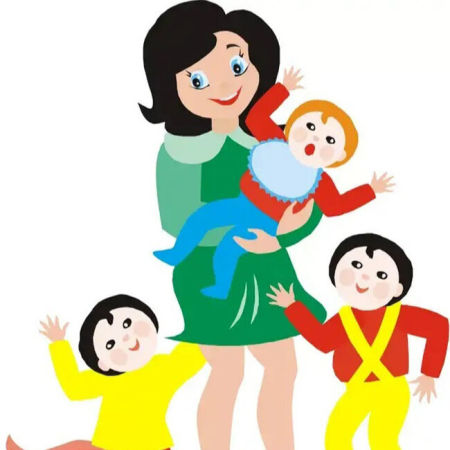 Девочка с куклой мультяшная