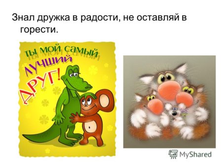 Пословицы и поговорки о дружбе с иллюстрациями