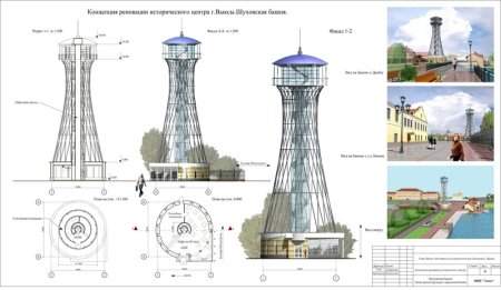 Водонапорная башня Шухова чертеж
