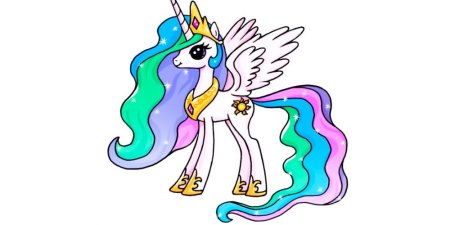Единорог принцесса Селестия нарисовать