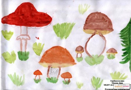 Рисование с детьми грибы