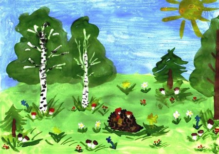 Рисование на тему летний лес для детей