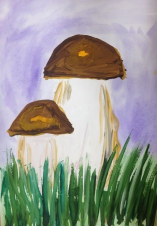 Рисование грибная Полянка