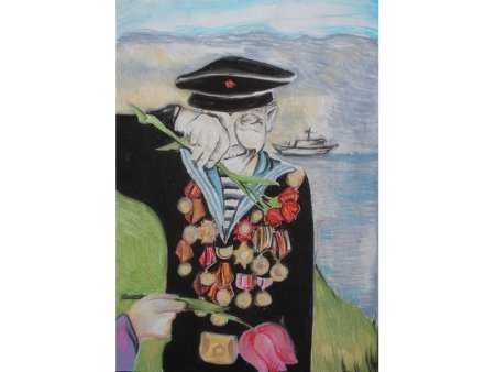 Портрет фронтовика детский рисунок