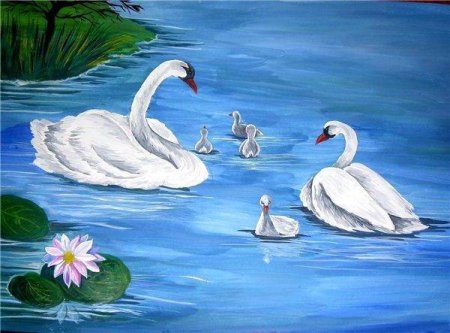 Алмазная мозаика 40x50 qa200257 лебеди