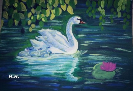 Лебедь рисунок
